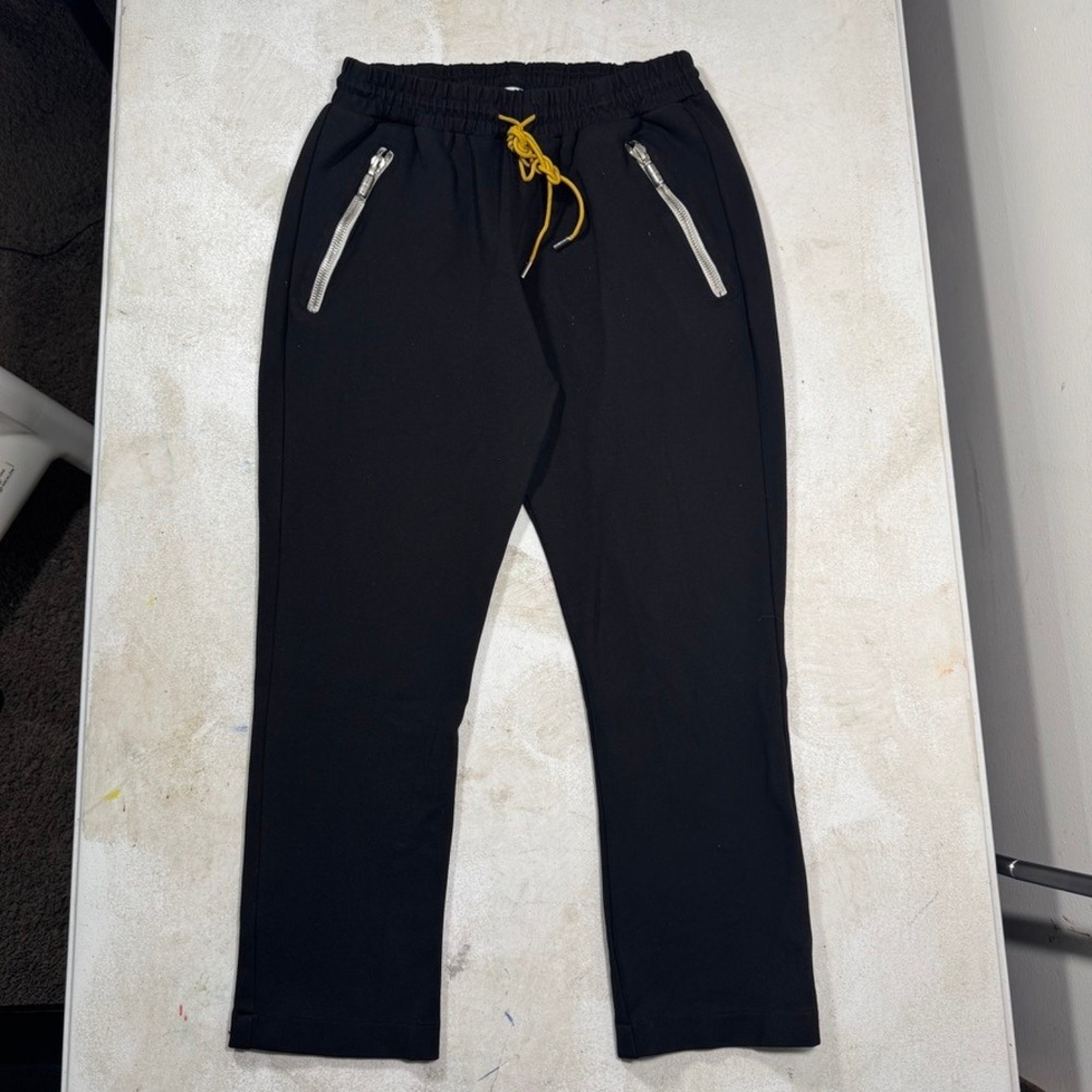Rhude Black Traxedo Zipper Pocket Drawstring Slim Pants Mens Size Medium